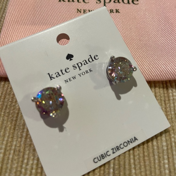 New With Tag Kate Spade Cubic Zirconia Stud Earrings - Picture 4 of 6